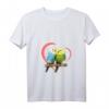 Damen Wellensittich T-Shirt mit Herz - Vogel Geschenk für Tierliebhaber, Papageien- und Wellensittichfans, V-Ausschnitt