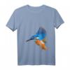 Damen Vogel Eisvogel T-Shirt mit V-Ausschnitt - Leichtes, klassisch geschnittenes Shirt mit doppelt genähten Ärmeln
