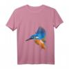 Damen Vogel Eisvogel T-Shirt mit V-Ausschnitt - Leichtes, klassisch geschnittenes Shirt mit doppelt genähten Ärmeln