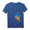Damen Vogel Eisvogel T-Shirt mit V-Ausschnitt - Leichtes, klassisch geschnittenes Shirt mit doppelt genähten Ärmeln