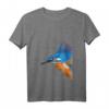 Damen Vogel Eisvogel T-Shirt mit V-Ausschnitt - Leichtes, klassisch geschnittenes Shirt mit doppelt genähten Ärmeln