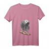 Damen Neugieriger Vogel Papagei Graupapagei T-Shirt mit V-Ausschnitt – Lustiges Vogel Geschenk für Vogel- und Papageienfans