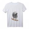 Damen Neugieriger Vogel Papagei Graupapagei T-Shirt mit V-Ausschnitt – Lustiges Vogel Geschenk für Vogel- und Papageienfans