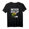 Never Give Up Frosch Vogel Lustig Motivation T-Shirt – Humorvolles Geschenk für Durchhaltevermögen zu Weihnachten & Geburtstag