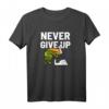 Never Give Up Frosch Vogel Lustig Motivation T-Shirt – Humorvolles Geschenk für Durchhaltevermögen zu Weihnachten & Geburtstag