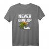 Never Give Up Frosch Vogel Lustig Motivation T-Shirt – Humorvolles Geschenk für Durchhaltevermögen zu Weihnachten & Geburtstag