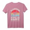 Flamingos machen mich glücklich du nicht so sehr - Retro Vogel T-Shirt für Flamingo- und Tierliebhaber, Vintage 60er/70er Style