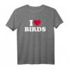 Ich liebe Vögel T-Shirt - Tier- und Naturliebhaber Geschenk mit Vogel und Herzmotiv