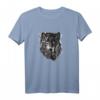 Wolf Zeichnung T-Shirt - Klassisch geschnitten mit doppeltem Saum, ideal für Tier- und Naturliebhaber