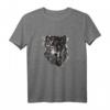 Wolf Zeichnung T-Shirt - Klassisch geschnitten mit doppeltem Saum, ideal für Tier- und Naturliebhaber