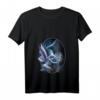 Damen HapFrog T-Shirt mit Fee und Wolf - Magisches Design, V-Ausschnitt, Fantasy & Gothic Motiv