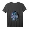 Damen HapFrog T-Shirt mit Fee und Wolf - Magisches Design, V-Ausschnitt, Fantasy & Gothic Motiv
