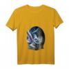 Damen HapFrog T-Shirt mit Fee und Wolf - Magisches Design, V-Ausschnitt, Fantasy & Gothic Motiv