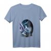 Damen HapFrog T-Shirt mit Fee und Wolf - Magisches Design, V-Ausschnitt, Fantasy & Gothic Motiv