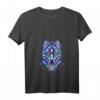 Damen Geometric Wolf | Psychedelic Wolf Eyes T-Shirt mit V-Ausschnitt – Künstlerisches Tiermotiv für Modebewusste Frauen