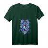 Damen Geometric Wolf | Psychedelic Wolf Eyes T-Shirt mit V-Ausschnitt – Künstlerisches Tiermotiv für Modebewusste Frauen