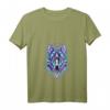 Damen Geometric Wolf | Psychedelic Wolf Eyes T-Shirt mit V-Ausschnitt – Künstlerisches Tiermotiv für Modebewusste Frauen