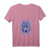 Damen Geometric Wolf | Psychedelic Wolf Eyes T-Shirt mit V-Ausschnitt – Künstlerisches Tiermotiv für Modebewusste Frauen