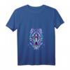 Damen Geometric Wolf | Psychedelic Wolf Eyes T-Shirt mit V-Ausschnitt – Künstlerisches Tiermotiv für Modebewusste Frauen