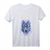 Damen Geometric Wolf | Psychedelic Wolf Eyes T-Shirt mit V-Ausschnitt – Künstlerisches Tiermotiv für Modebewusste Frauen