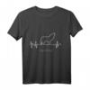 Herren Wolf EKG Herzschlag T-Shirt – Tiermotiv Geschenk für Jung und Alt mit heulendem Wolf Design