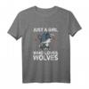 Just A Girl Who Loves Wolves - Lustiges Wölfe Wolf Kostüm T-Shirt für Frauen, Mädchen & Wolf Fans, Geschenk für Geburtstag & Weihnachten
