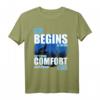 Wolf T-Shirt - Life Begins at The End Of Your Comfort Zone - Motivationsshirt für Familie, Freunde, Granny & Großvater, Unisex
