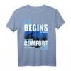 Wolf T-Shirt - Life Begins at The End Of Your Comfort Zone - Motivationsshirt für Familie, Freunde, Granny & Großvater, Unisex
