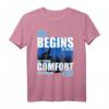 Wolf T-Shirt - Life Begins at The End Of Your Comfort Zone - Motivationsshirt für Familie, Freunde, Granny & Großvater, Unisex