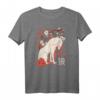 Japanese Floral Wolf T-Shirt - Klassisch geschnitten mit Blumenmotiv und langlebiger Verarbeitung