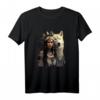 Indische Indianer-Frau mit weißem Wolf Vintage-Geschenke T-Shirt – Humorvolles, sarkastisches Native American Design für Männer, Frauen, Teenager & Kinder