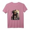 Indische Indianer-Frau mit weißem Wolf Vintage-Geschenke T-Shirt – Humorvolles, sarkastisches Native American Design für Männer, Frauen, Teenager & Kinder