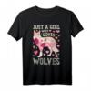 Wolf Just A Girl Who Loves Wölfe Blumen Frauen T-Shirt - Niedliches florales Design für Tierliebhaberinnen