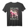 Wolf Just A Girl Who Loves Wölfe Blumen Frauen T-Shirt - Niedliches florales Design für Tierliebhaberinnen