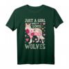 Wolf Just A Girl Who Loves Wölfe Blumen Frauen T-Shirt - Niedliches florales Design für Tierliebhaberinnen