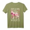 Wolf Just A Girl Who Loves Wölfe Blumen Frauen T-Shirt - Niedliches florales Design für Tierliebhaberinnen