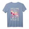 Wolf Just A Girl Who Loves Wölfe Blumen Frauen T-Shirt - Niedliches florales Design für Tierliebhaberinnen