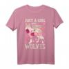 Wolf Just A Girl Who Loves Wölfe Blumen Frauen T-Shirt - Niedliches florales Design für Tierliebhaberinnen