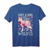 Wolf Just A Girl Who Loves Wölfe Blumen Frauen T-Shirt - Niedliches florales Design für Tierliebhaberinnen