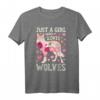 Wolf Just A Girl Who Loves Wölfe Blumen Frauen T-Shirt - Niedliches florales Design für Tierliebhaberinnen