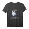 Just A Girl Who Loves Wolves Damen Mädchen T-Shirt – Süßes Wolfsmotiv, Perfekt als Geschenk für Wolfsfans zu Weihnachten, Geburtstag, Muttertag und mehr