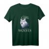 Just A Girl Who Loves Wolves Damen Mädchen T-Shirt – Süßes Wolfsmotiv, Perfekt als Geschenk für Wolfsfans zu Weihnachten, Geburtstag, Muttertag und mehr