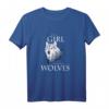 Just A Girl Who Loves Wolves Damen Mädchen T-Shirt – Süßes Wolfsmotiv, Perfekt als Geschenk für Wolfsfans zu Weihnachten, Geburtstag, Muttertag und mehr
