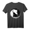 Yin Yang Wölfe Geschenk Wolf T-Shirt – Trendiges Spirituelles T-Shirt für Wolfs- und Yin & Yang-Fans als Weihnachts- oder Geburtstagsgeschenk