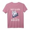 Damen Wolf T-Shirt - Lustiges Geschenk für Wolfsfans, Geburtstags- und Weihnachtsgeschenk für Wolf Liebhaberinnen