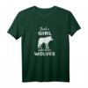 Just A Girl Who Loves Wolves - Geschenk T-Shirt für Wolfsfans und Tierliebhaberinnen