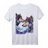 Wolf T-Shirt mit modernem surrealistischem Wolfskopf - Trendiges Geschenk für Tierliebhaber, Kunstfans & Festivalgänger