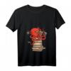 Damen Kraken Oktopus Tintenfisch Buchliebhaber T-Shirt mit V-Ausschnitt – Lustiges Meerestier Design, Geschenkidee für Buch- und Meeresfans
