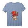 Damen Kraken Oktopus Tintenfisch Buchliebhaber T-Shirt mit V-Ausschnitt – Lustiges Meerestier Design, Geschenkidee für Buch- und Meeresfans