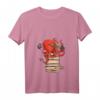 Damen Kraken Oktopus Tintenfisch Buchliebhaber T-Shirt mit V-Ausschnitt – Lustiges Meerestier Design, Geschenkidee für Buch- und Meeresfans